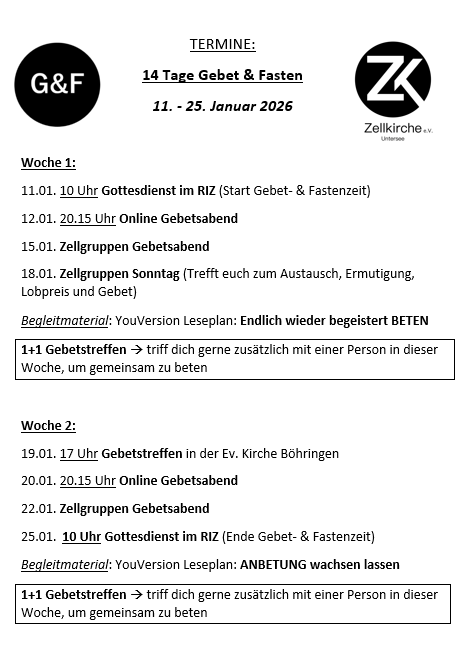 Gebets- und Fstenzeit Januar 2026